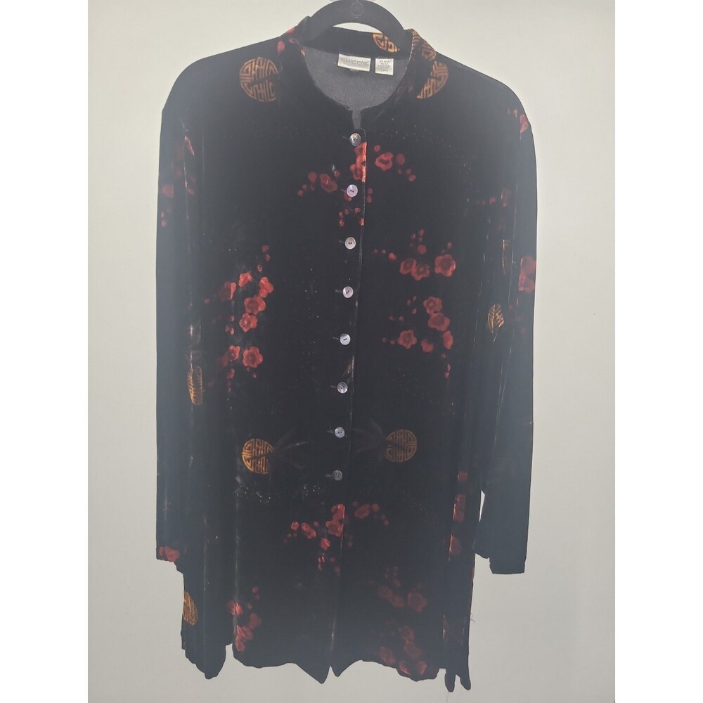 Chico's Velvet Tunic Top Sz L Whimsigoth Dark Fairy Witchy Grunge